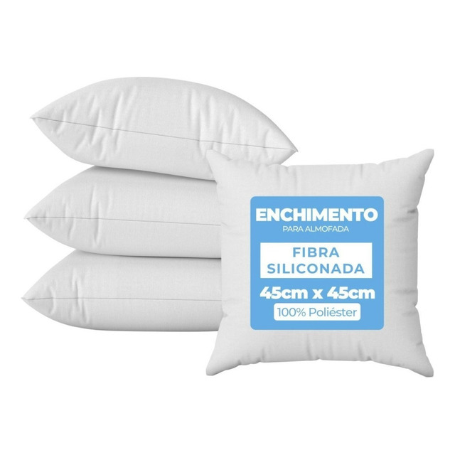 Kit C/ 4 Enchimentos De Silicone Refil Almofada 45x45 Oferta Kit C/ 4 Enchimentos De Silicone Refil Almofada 45x45 Oferta