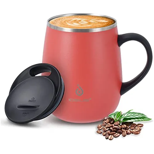 Ideus 16 Oz Aislante Taza De Café Con Manija Y Tapa, 2mxcc