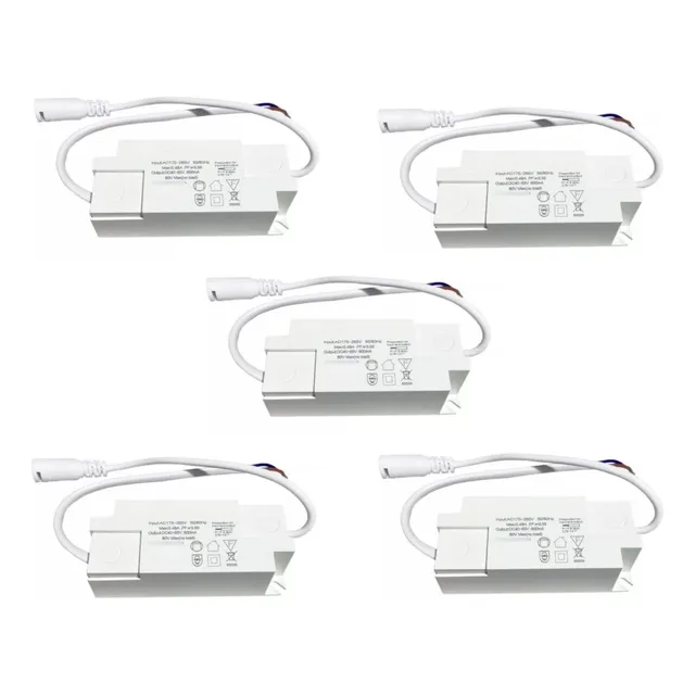 Driver Foco Led 40w Out: 40-66 Vdc 600ma In: 100-240 Vac X5