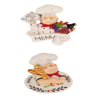 2 Piezas Chef Estatua Nevera Imán Resina Decoración 2 Piezas Chef Estatua Nevera Imán Resina Decoración