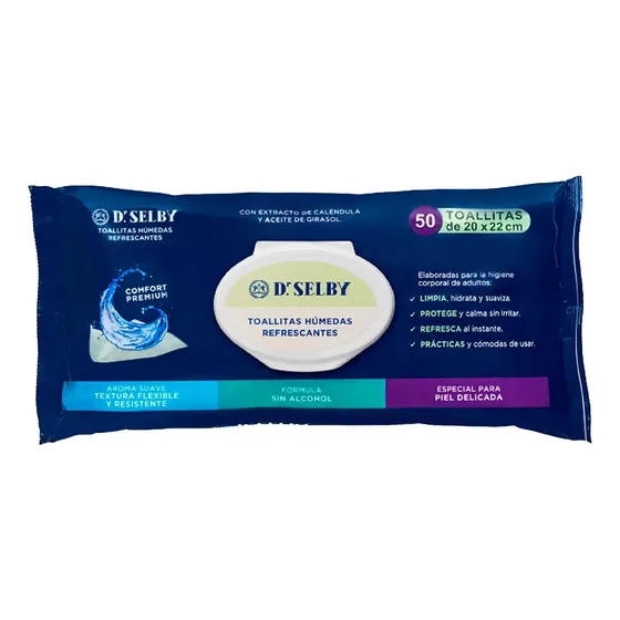 Toallas húmedas Dr. Selby Selby Adultos Bebé en bolsa 50 u