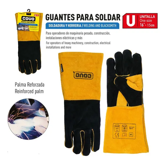 Guante Carnaza Largo Covo Para Herreria