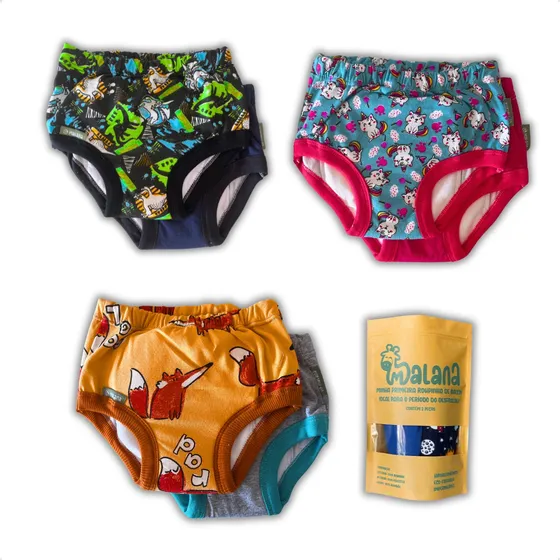 Kit 8 Cuecas/calcinha Treinamento Desfralde Premium Conforto