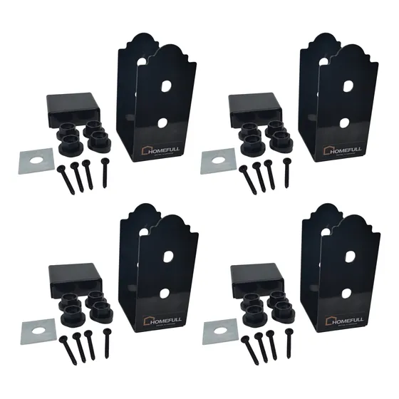 Pack De 4 Bases Para Anclaje Pilar De Madera 4x4  (90x90mm)