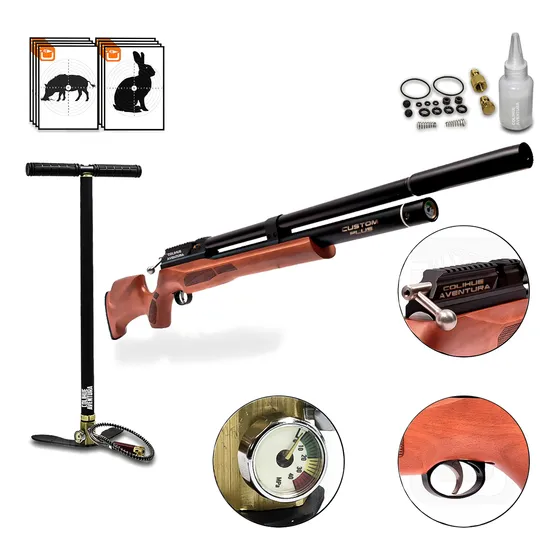 Rifle Pcp Fox Bandit Custom Plus + Inflador Cal. 6.35/7.62mm