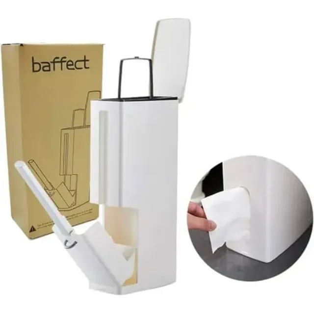 Tacho Basurero De Baño Con Tapa Y Cepillo Limpieza Inodoro