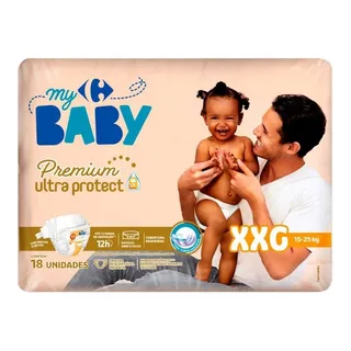 Fralda Carrefour My Baby Xxg Soft Protect - 18 Unidades Tamanho Extra Extra Grande (xxg Fralda Carrefour My Baby Xxg Soft Protect - 18 Unidades Tamanho Extra Extra Grande (xxg