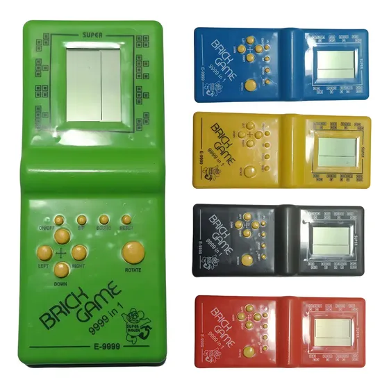 Console Portátil Brick Game 9999 in 1 com 9999 Jogos Tetris Verde