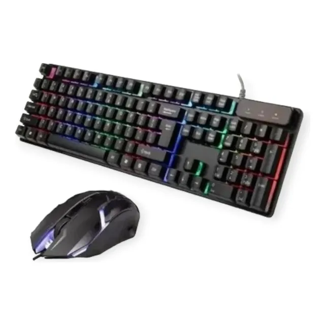 Pack Teclado Y Mouse Gamer  Led Rgb Retroalimentado