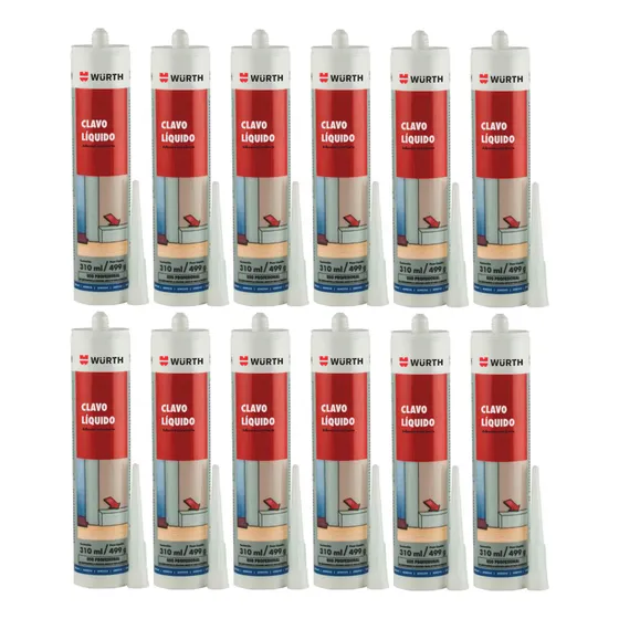 Adhesivo Clavo Liquido Wurth Adhesivo Sellador 310ml Caja 12
