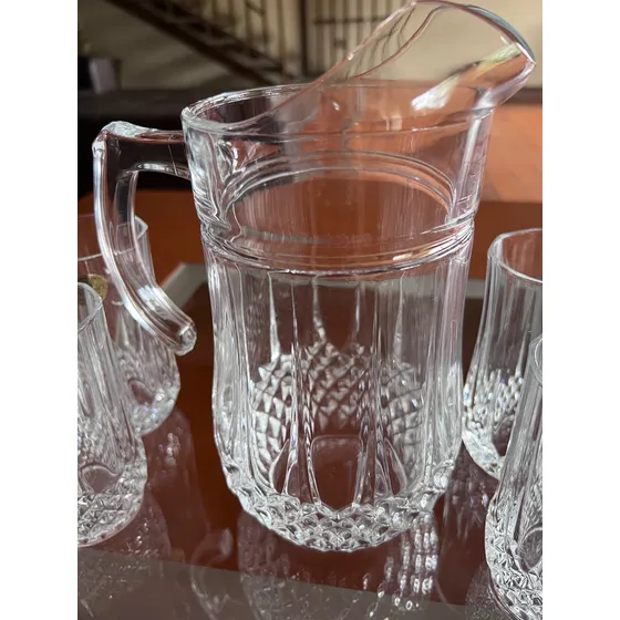 Jarra Y 12 Vasos Cristal D Arques