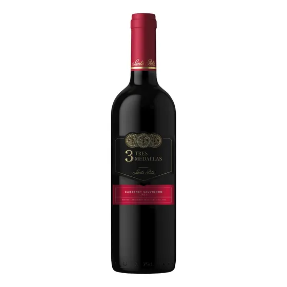 Vino Tinto Cabernet Sauvingon Santa Rita 3 Medallas 750 Ml.