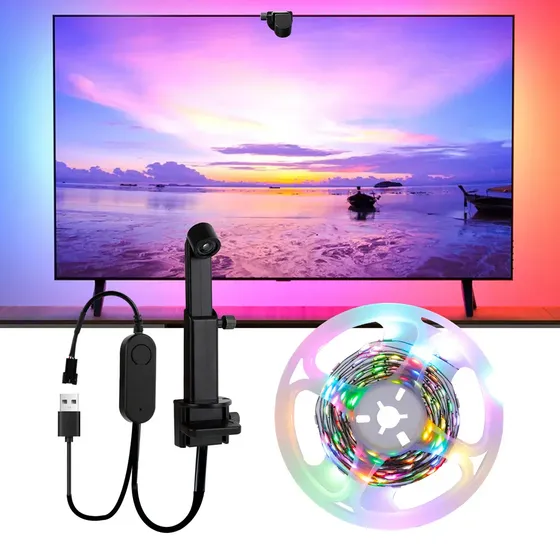 Diguiduk® Tira Led Rgb Para Tv Luz De Immersion Backlight Con Cámara 3.6m Multicolor 5050 Led