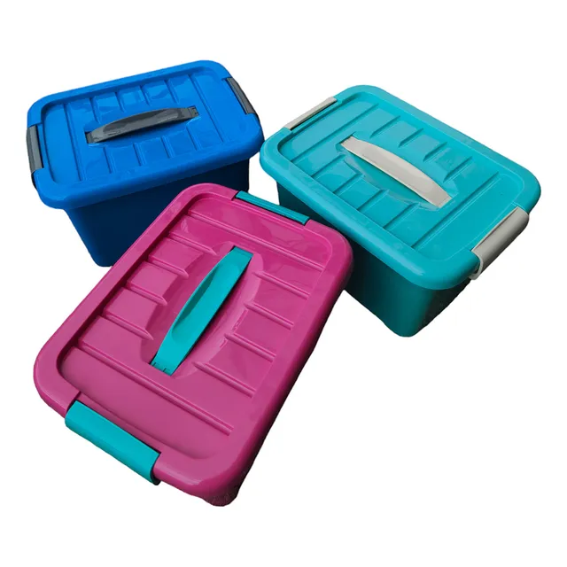 Kit X3 Organizadores 6lt Multiusos Apilables Colores Cajones