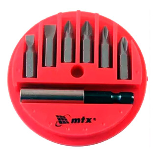 Jogo De 7 Bits Com Adaptador Magnético De Aço - Mtx 113929 Jogo De 7 Bits Com Adaptador Magnético De Aço - Mtx 113929