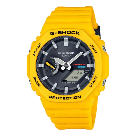 Reloj Casio G-shock Ga-b2100c-9adr Hombre Color De La Correa Amarillo Color Del Bisel Amarillo Color Del Fondo Negro