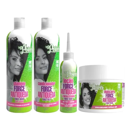 Kit Soul Power Antiqueda Force Shampoo Cond Loçao Mascara