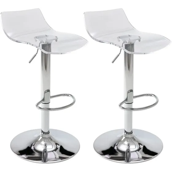 Silla Butaco Bar Acrilico Transparente X2 Giratoria Ajustabl