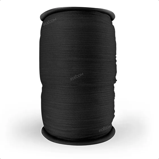 Cordão Banner Faixas Barbante 4/1 Rolo Com 500mts Preto
