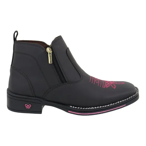 Bota Texana Feminina Cano Curto Bico Quadrado Super Conforto