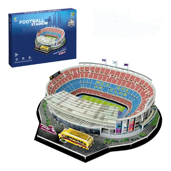 Puzle 3d De Papel, Modelo Del Estadio Del Camp Nou De Barcel