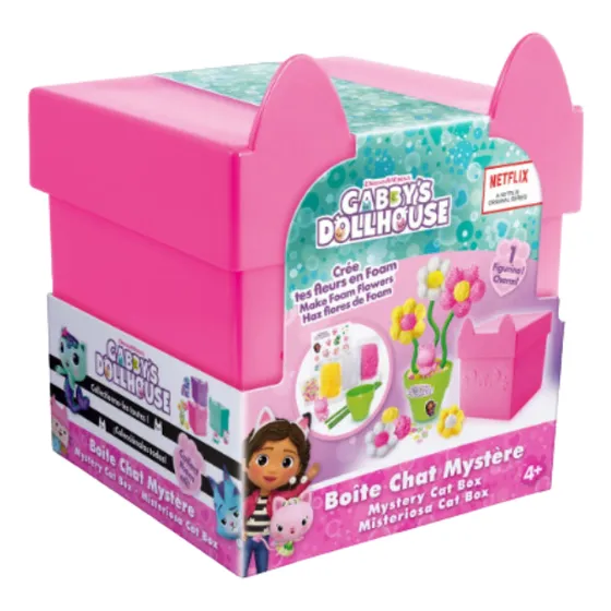 Gabby´s Dollhouse Misteriosa Cat Box ¡haz Flores De Foam!