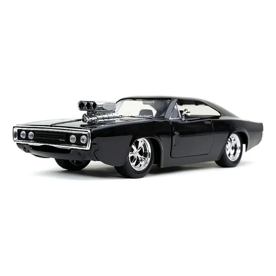 Dodge Challenger Juguete A Escala Metal 1:32 Dom Color Negro Metálico