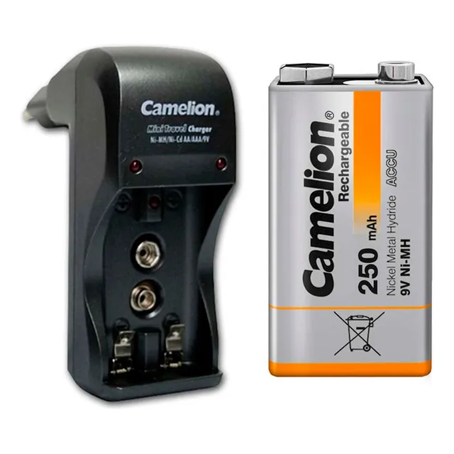Cargador + Batería Recargable De 9v, De 250mah Para Tens,mic