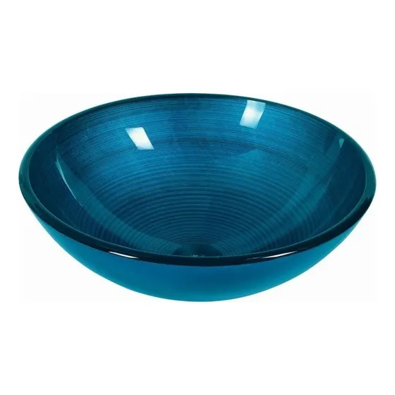Bacha Redonda De Apoyo Dune Agadir Blue 42 Cm Vidrio