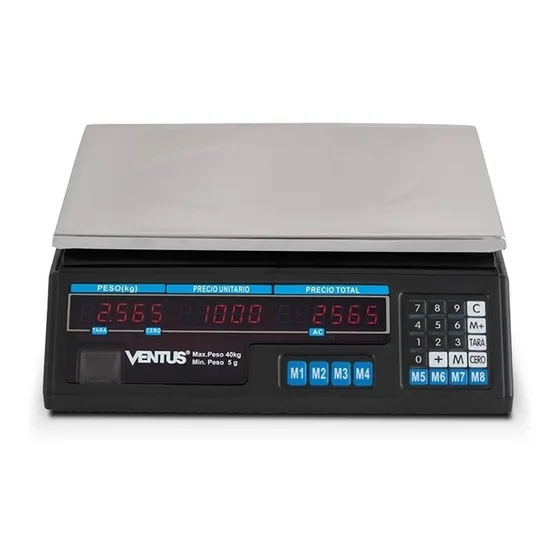 Balanza De Mesa Electrónica Ventus Máx. 40 Kg, Digital Color Negro
