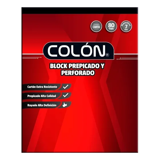 Block Colón Cuadriculado Tamaño Carta Prepicado