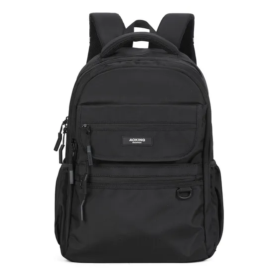 Mochila Estudiante Liceal Escolar Adulto Aoking Xn3521-5 Color Negro Diseño de la tela Lisa