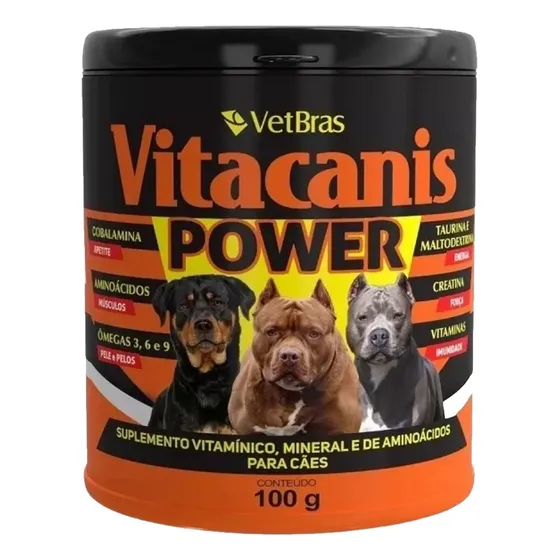 Vitacanis Power Suplemento Vitamínico Pit Bull Cães Fortes