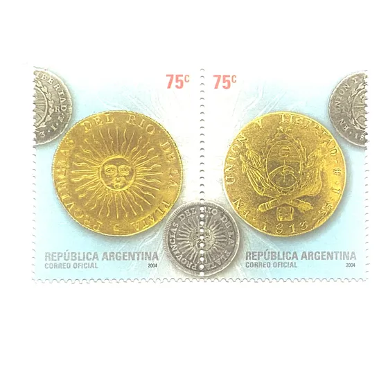 Filatelia Argentina Numismatica Año 2004 2 Valores Mint