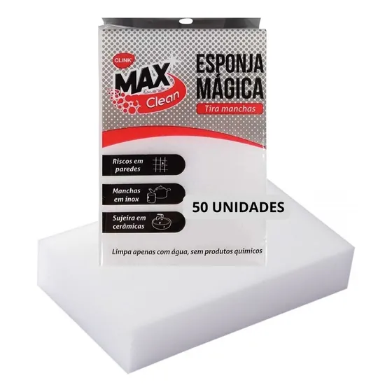 50 Esponja Magica Melamina Max Clean Tira Manchas E Riscos