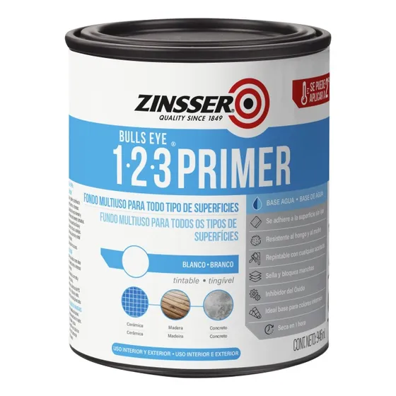Primer Base Agua Zinsser 1-2-3 Rust-oluem, Blanco/gris Mate