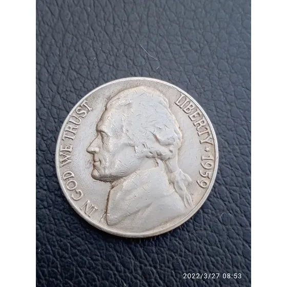 Moeda Usa Jefferson Nikel, Five Cents 1959 D Estados Unidos 