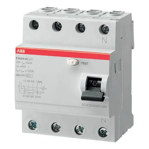 Interruptor Diferencial Abb 4p 63a 30ma - Fh204