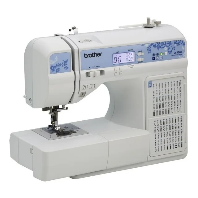 Máquina De Coser Recta Brother Cs7205 Portable Blanca 127v Color Blanco