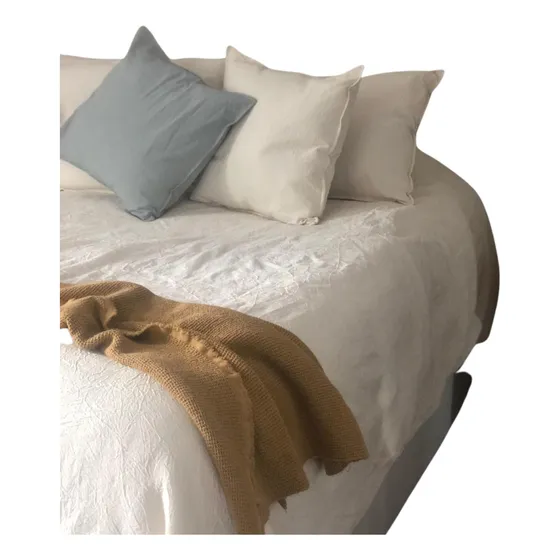 Cubre Edredon Twin + 1 Funda 50x70 Tusor 100% Algodon Crudo