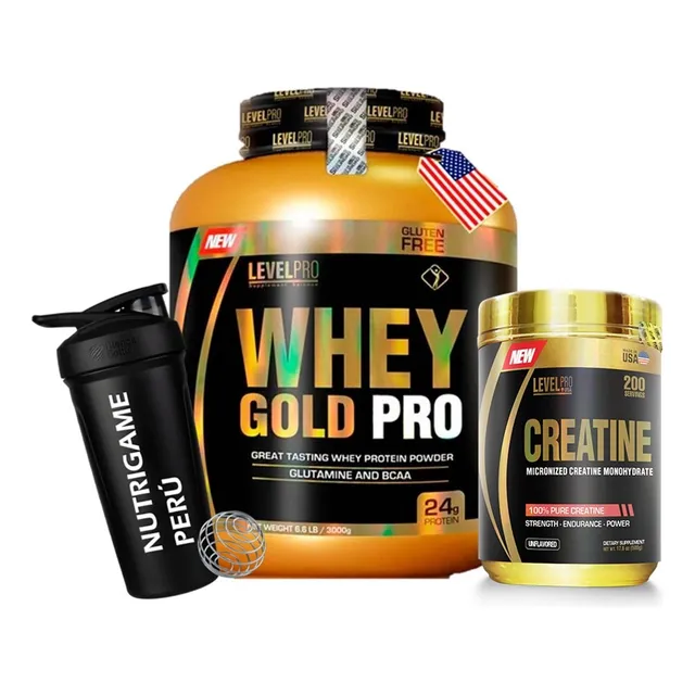 Pack Whey Gold Pro 3kg + Creatina Level Pro 500gr