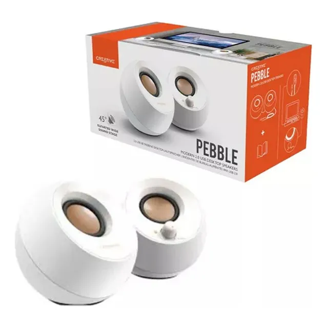 Parlante Creative Pebble 2.0 4.4w 3.5mm Usb-power White