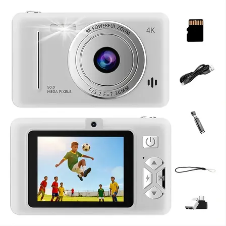 Câmera Digital Tassos para Crianças, com Cartão SD 32GB Incluso e Sensor CMOS