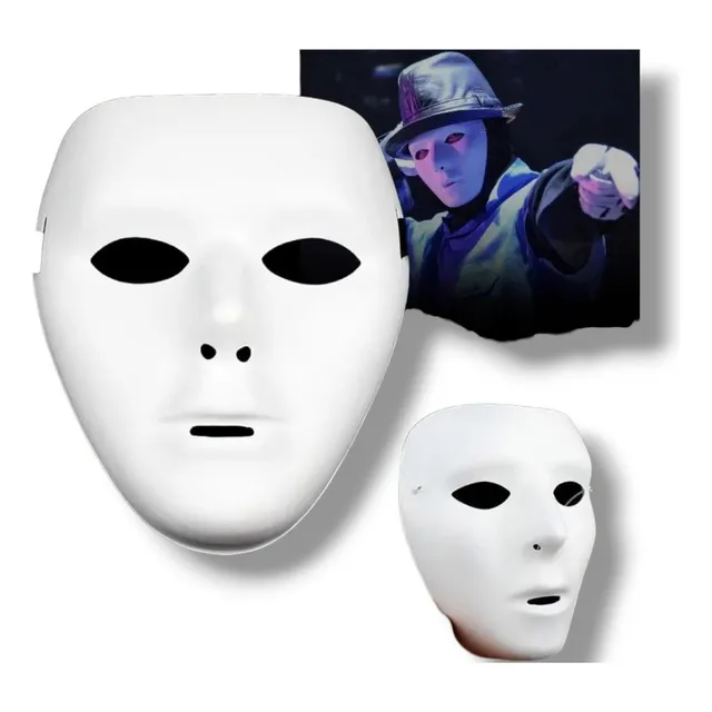 Bonita máscara de teatro blanca de fantasía sin rostro, color carnaval, blanco Jabbawockeez Hip Hop