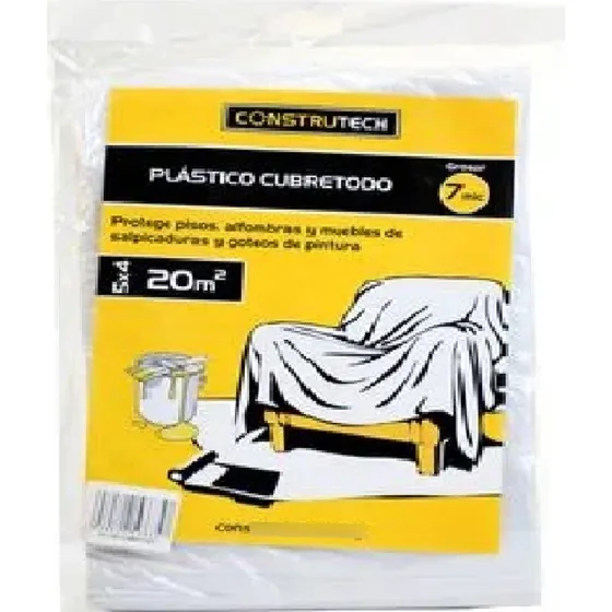 Lona Para Pintar Protectora De Pisos Muebles 5x4mts Nylon Ft