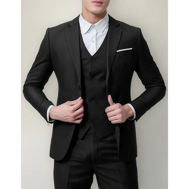 Alta Calidad Casual Slim Fit Traje De Hombre De Color Sólido