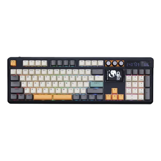 Teclado Inalambrico Skyloong Gk104 Pro Ti Gray 2 Pantallas