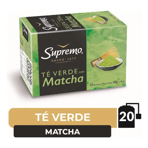 Té Verde Supremo Con Matcha 20 Bolsitas