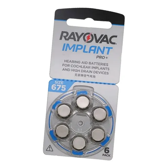 Pilas Audífono Rayovac Implant Pro+ 675 Implante Coclear