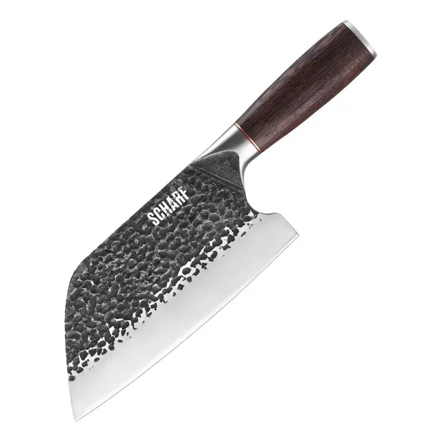 Cuchillo Machete Hacha Parrillero Martillado Bbq Acero Inoxi